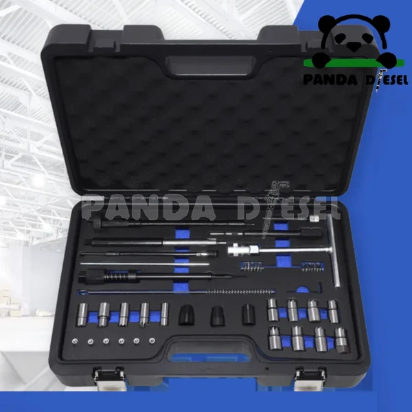 whole set durable diesel injector seat cutter and cleaning repair tools kit 28pcs