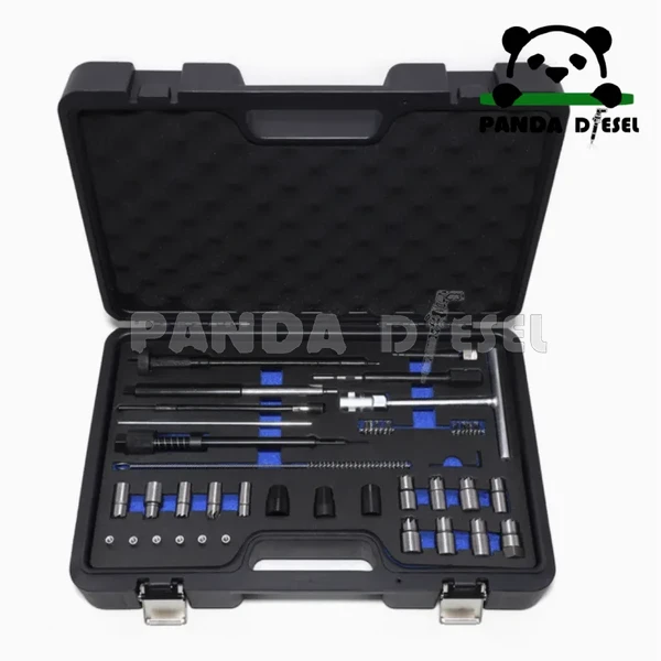 whole set durable diesel injector seat cutter and cleaning repair tools kit 28pcs supplier