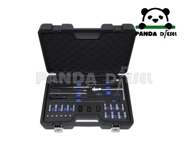 Whole Set Durable Diesel Injector Seat Cutter And Cleaning Repair Tools Kit 28pcs