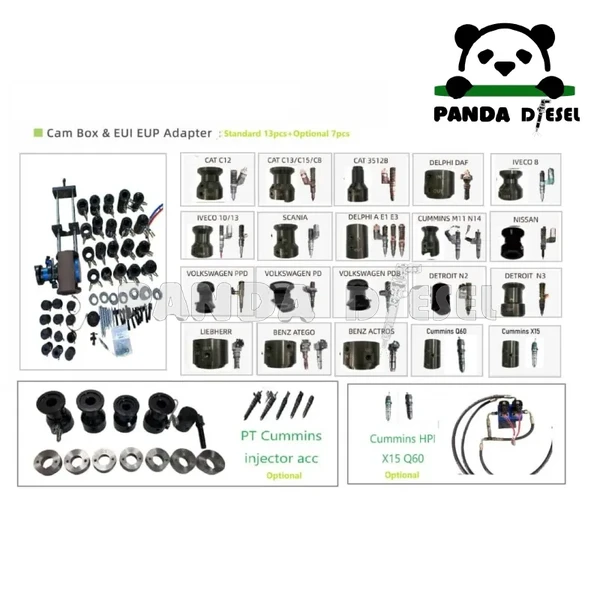 new high pression cambox 20 pcs for diesel eui eup hpi pt fuel injectors test bench with cam speed sensor